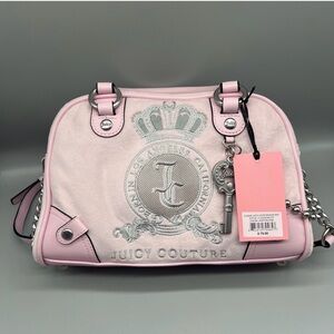 Juicy Couture Light Pink Satchel with Silver Accents /  bowler bag